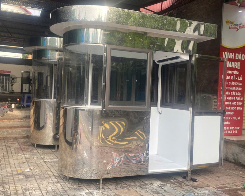 Cabin bảo vệ inox kính cong113